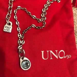 Silver and blue necklace